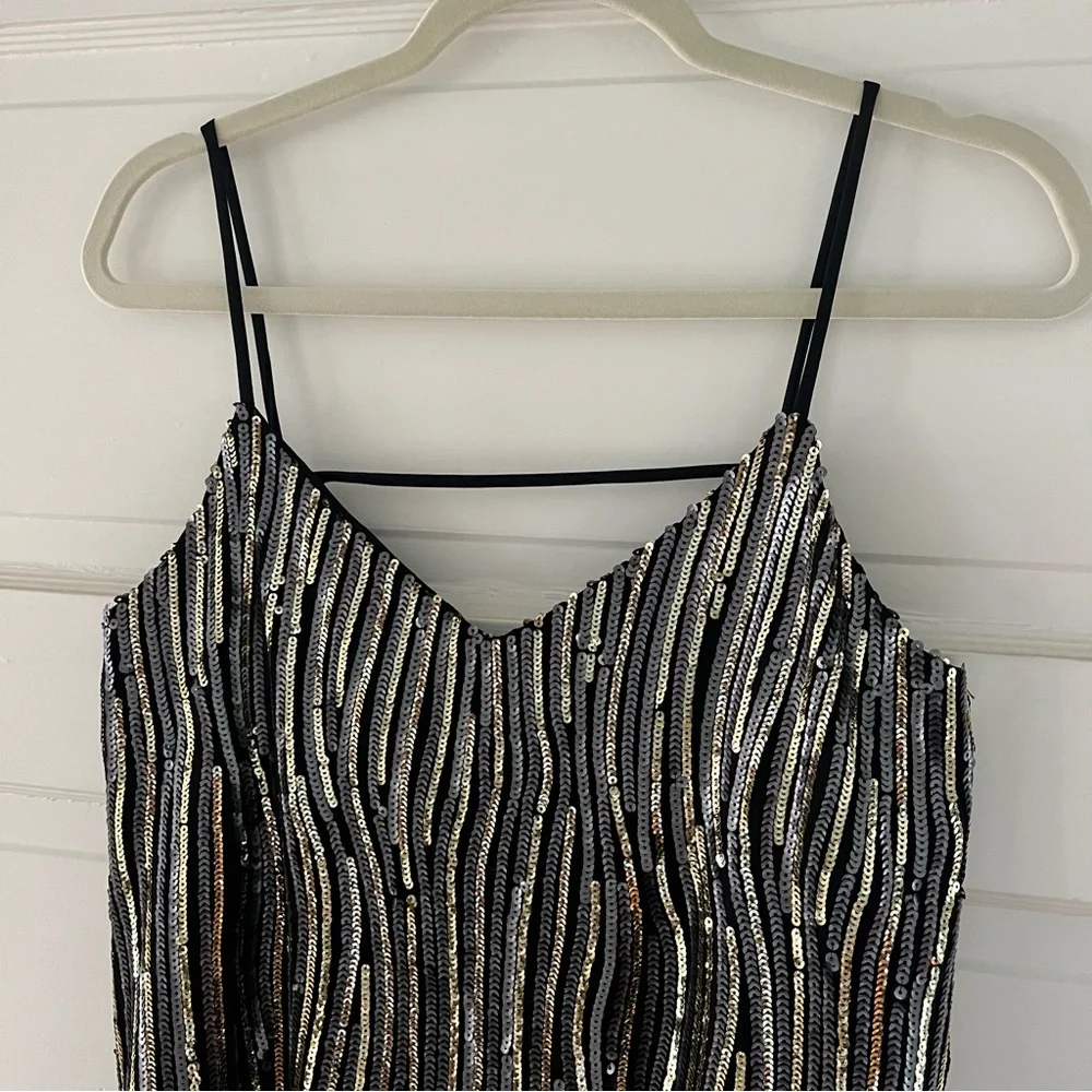 EUC Sequin Party Dress - Black Gold - Picture 7 of 10